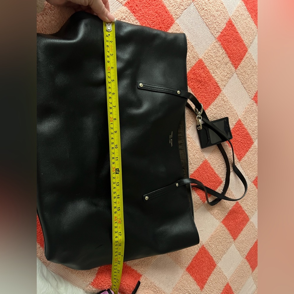 Henry Bendel Large Black Leather Tote Bag - Picture 4 of 5